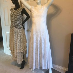 ❤️TRADED❤️ Free people BEACH white sheer floral maxi dress M